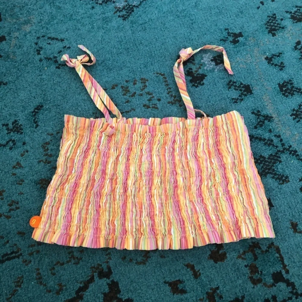 Gymboree Girls Elastic Multicolor Stripe Crop Top